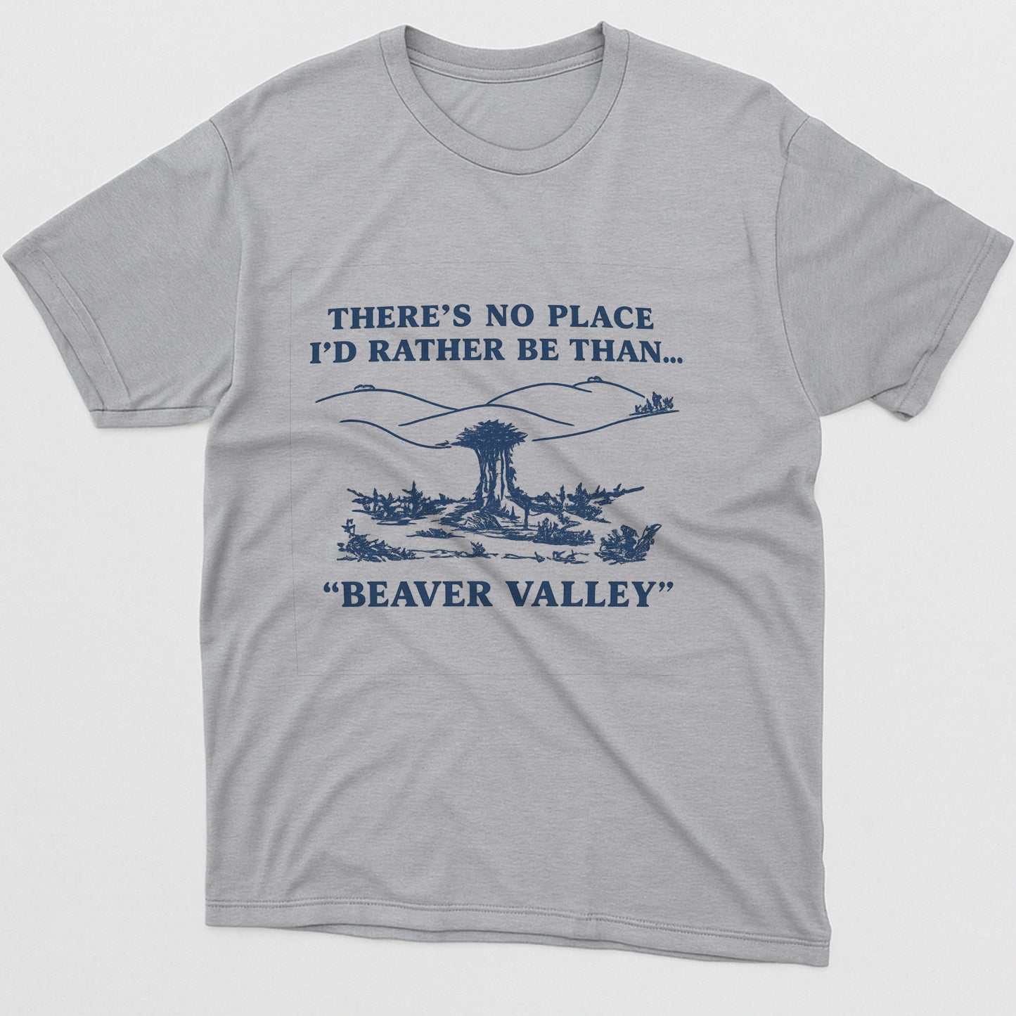 Funny Beaver Valley T-Shirt – Retro Nature Camping Humor Tee for Men – Sport Grey - Up To 5XL