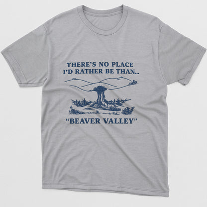 Funny Beaver Valley T-Shirt – Retro Nature Camping Humor Tee for Men – Sport Grey - Up To 5XL