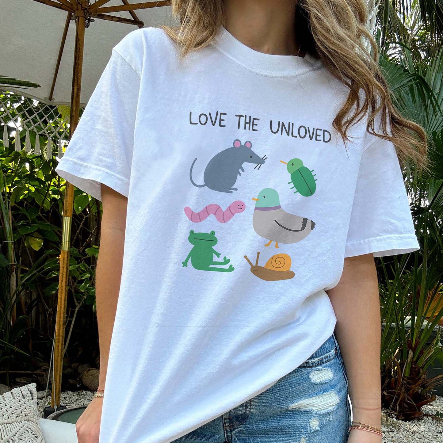 Love The Unloved Cute Animal T-Shirt – Funny Wholesome Creatures Tee- White - Up To 5XL